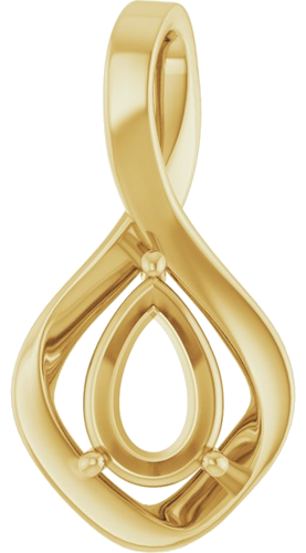 Pakabukas „Infinity-Inspired“ 585 Geltonojo Aukso Pear Shape 9mm x 6mm (1)