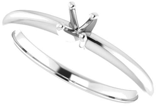 10K White  3.5 mm Round Solitaire Engagement Ring Mounting (5)