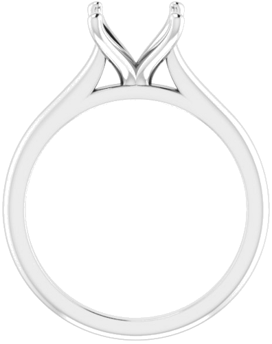 14K White 6 mm Square Solitaire Engagement Ring Mounting (2)