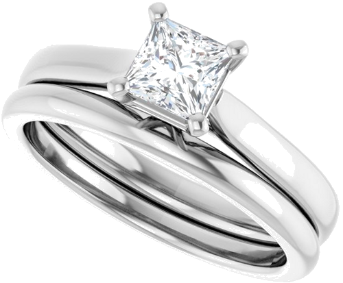 14K White 4.5 mm Square Engagement Ring Mounting (10)