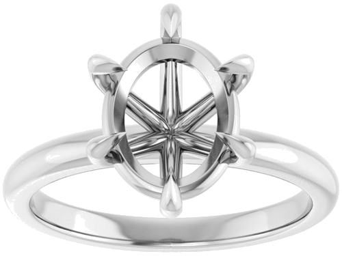 Sužadėtuvių Žiedas „Solitaire“ 585 Baltojo Aukso Oval 10mm x 8mm (3)