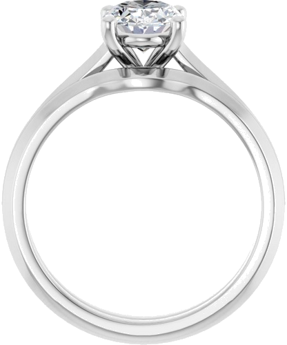 14K White 8x6 mm Oval Solitaire Engagement Ring Mounting (7)
