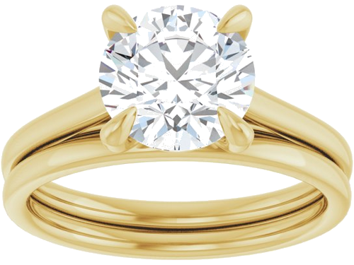 Sužadėtuvių Žiedas „Solitaire“ 585 Geltonojo Aukso Round 8mm (8)