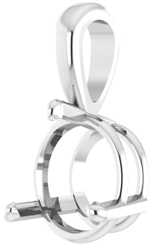 Pakabukas „Solitaire“ 585 Baltojo Aukso Round 9mm (2)