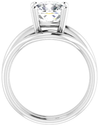 Sužadėtuvių Žiedas „Solitaire“ 14k white gold Cushion 8mm (7)