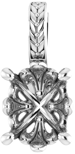 Pakabukas „Solitaire“ 585 Baltojo Aukso Oval 9mm x 7mm (1)