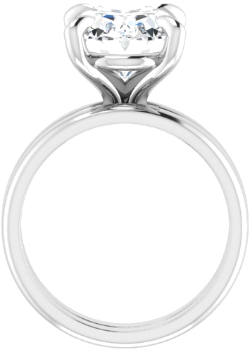 14K White  12x10 mm Oval Solitaire Engagement Ring Mounting (7)