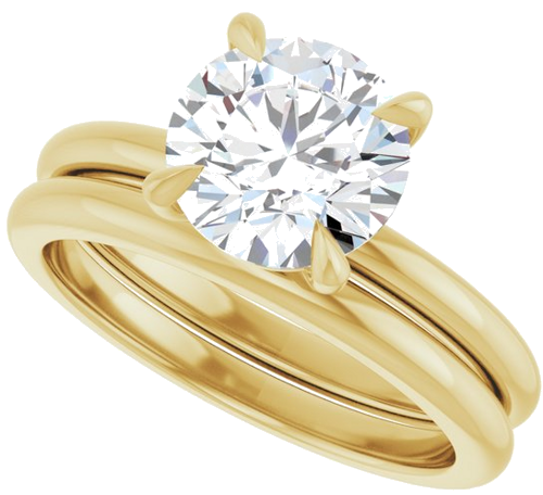 14K Yellow 8 mm Round Solitaire Engagement Ring Mounting (10)