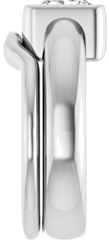 Sužadėtuvių Žiedas „Half Bezel Solitaire“ 925 Sidabro Square 7mm (9)