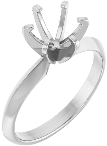 14K White 7 mm Round Solitaire Engagement Ring Mounting (1)