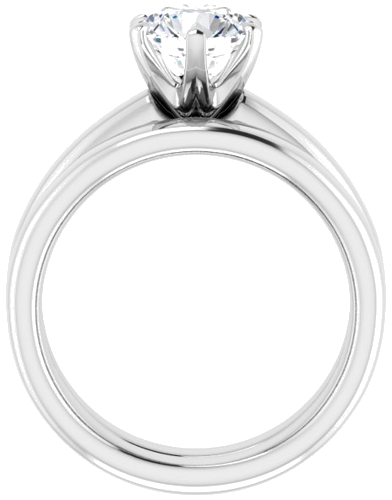 Sužadėtuvių Žiedas „Solitaire“ 585 Baltojo Aukso Round 7mm (7)