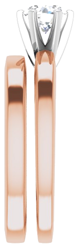 Sužadėtuvių Žiedas „Solitaire“ 585 Baltojo Ir Rožinis Aukso Round 5.2mm (9)