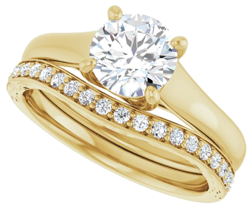 14K Yellow 6.5 mm Round Solitaire Engagement Ring Mounting (10)