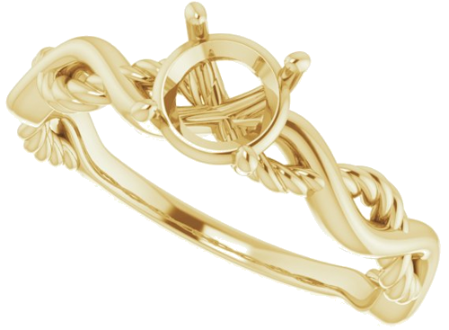 Sužadėtuvių Žiedas „Infinity-Inspired“ 585 Geltonojo Aukso Round 6mm (5)