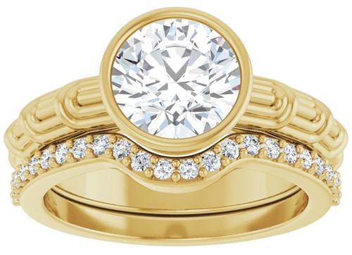 Sužadėtuvių Žiedas „Solitaire“ 585 Geltonojo Aukso Round 8mm (8)