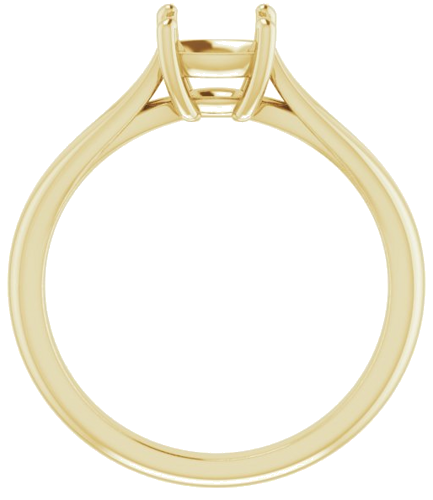 14K Yellow 6 mm Cushion Engagement Ring Mounting (2)