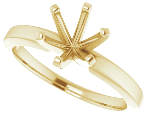 14K Yellow 7 mm Round Solitaire Engagement Ring Mounting (5)