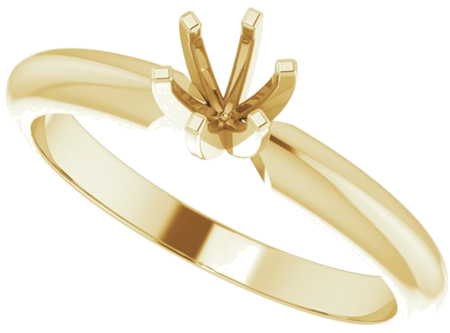 14K Yellow 4-4.1 mm Round 6-Prong Solitaire Ring Mounting (5)