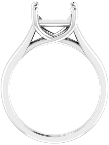 14K White 7.5 mm Square Solitaire Engagement Ring Mounting (2)
