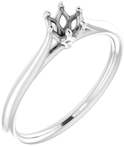 14K White 4.1 mm Round Engagement Ring Mounting (1)