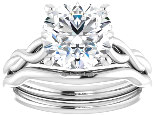 Sužadėtuvių Žiedas „Solitaire“ 585 Baltojo Aukso Round 8.8mm (8)