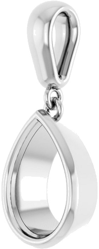 14K White  10x7 mm Pear Pendant Mounting (2)