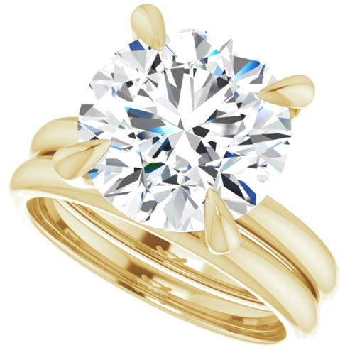 14K Yellow  11 mm Round Solitaire Engagement Ring Mounting (10)