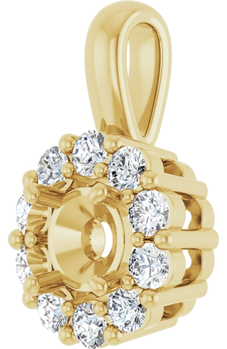 14K Yellow 4.4 mm Round 1 6 CTW Natural Diamond Semi-Set Pendant (2)