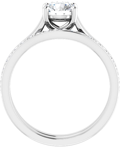 Sužadėtuvių Žiedas „Solitaire“ 585 Baltojo Aukso Round 6mm (7)