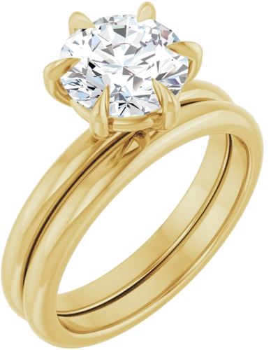 14K Yellow 8 mm Round Solitaire Engagement Ring Mounting (6)