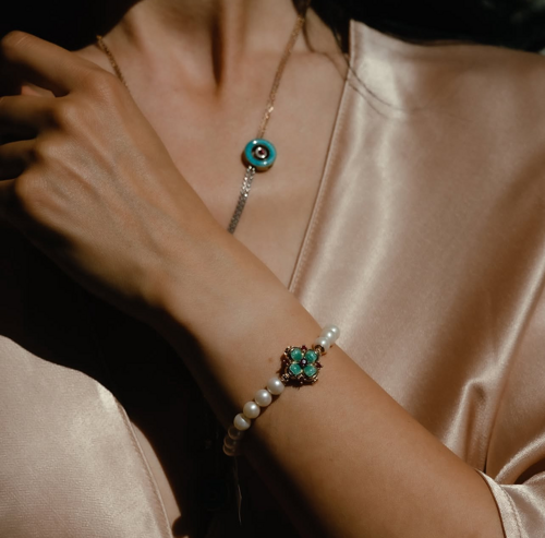 Перлена гривна с четирилистна детелина ROYAL CLOVER (4)