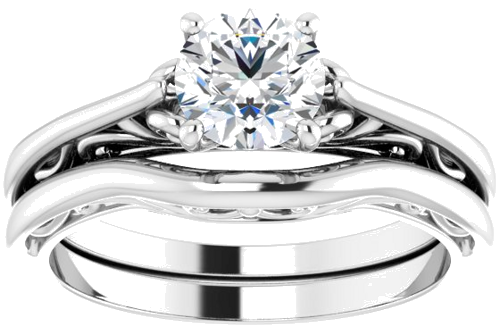 14K White 5.8 mm Round Engagement Ring Mounting (18)