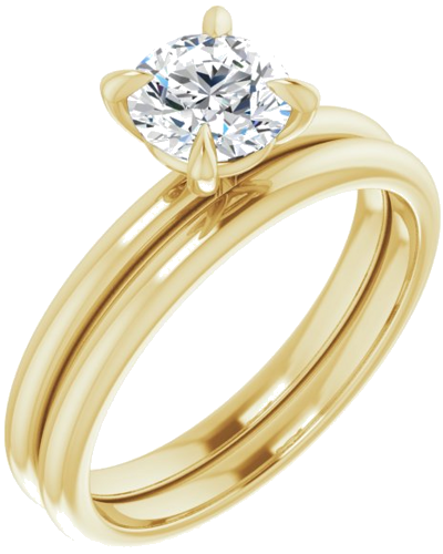14K Yellow  6 mm Round Solitaire Engagement Ring Mounting (6)