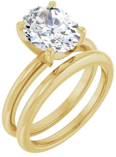 18K Yellow  10x8 mm Oval Solitaire Engagement Ring Mounting (6)