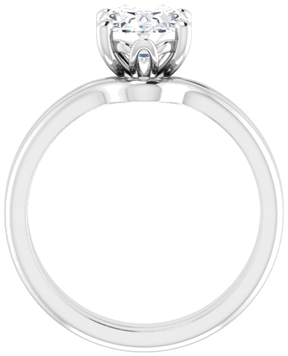 14K White 9x7 mm Oval Solitaire Engagement Ring Mounting (7)