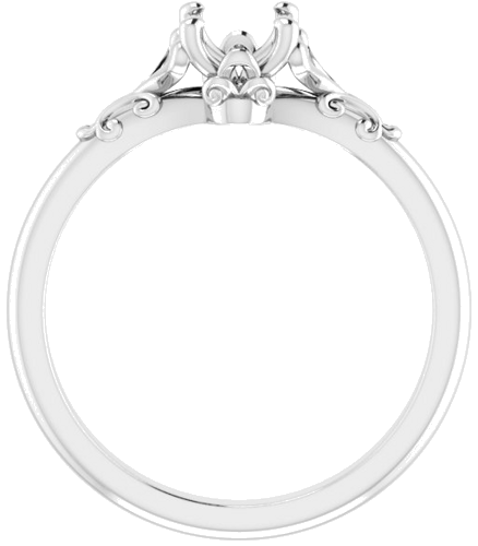 Sužadėtuvių Žiedas „Solitaire“ 585 Baltojo Aukso Oval 7mm x 5mm (2)