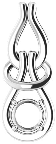 Pakabukas „Freeform“ 585 Baltojo Aukso Round 5.8mm (1)