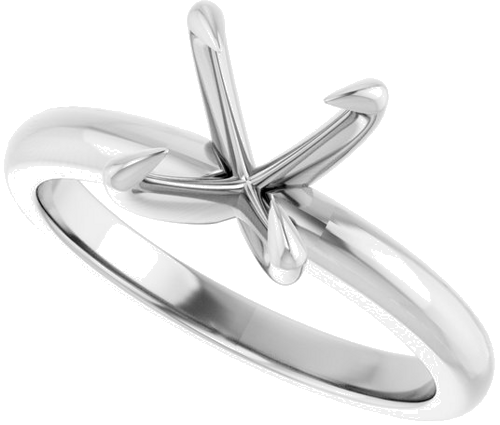 14K White 8 mm Round Solitaire Engagement Ring Mounting (5)