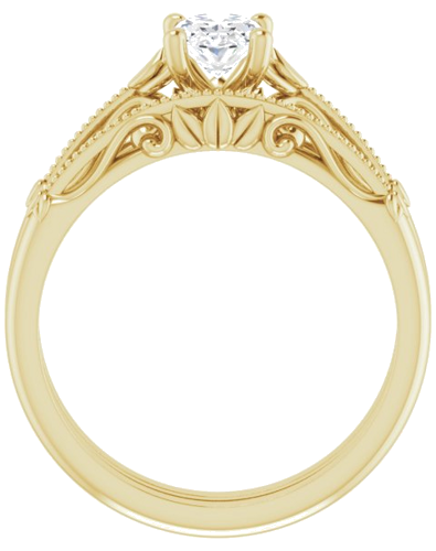 14K Yellow 7x5 mm Oval Sculptural-Inspired Engagement Ring Mounting (7)