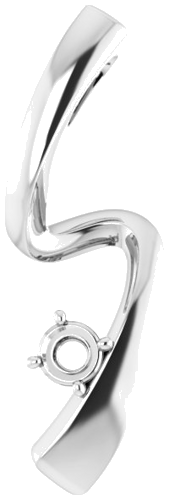 Pakabukas „Freeform Solitaire“ 585 Baltojo Aukso Round 3mm (1)