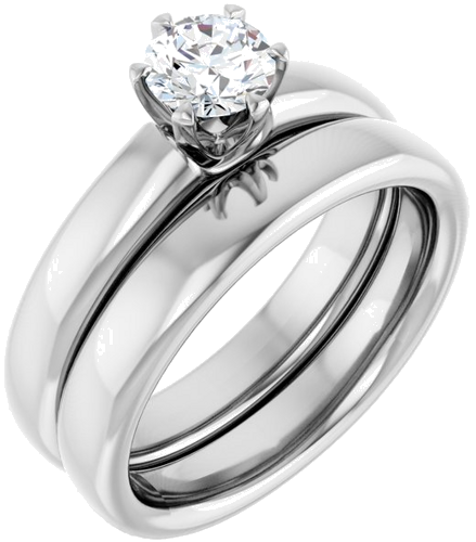 Sužadėtuvių Žiedas „Solitaire“ 585 Baltojo Aukso Round 5.2mm (6)