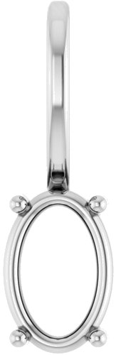 Pakabukas „Solitaire Charm“ 925 Sidabro Oval 6mm x 4mm (1)