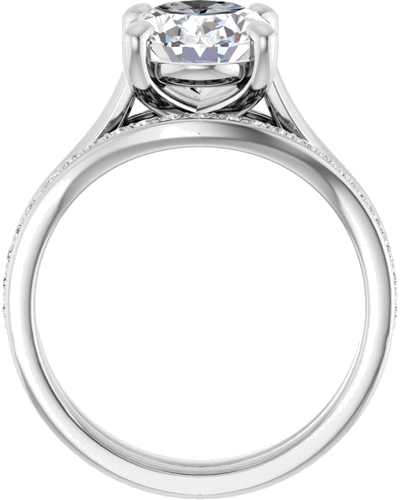 Sužadėtuvių Žiedas „Solitaire“ 585 Baltojo Aukso Oval 10mm x 8mm (7)