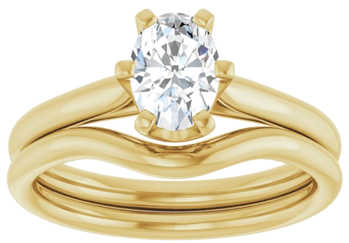 Sužadėtuvių Žiedas „Solitaire“ 585 Geltonojo Aukso Oval 7mm x 5mm (8)