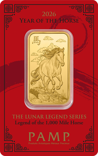 1 oz kolekcinis investicinio aukso luitas Arklio metai PAMP (1)