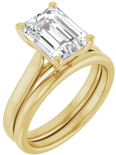 14K Yellow 9x7 mm Emerald Engagement Ring Mounting (6)