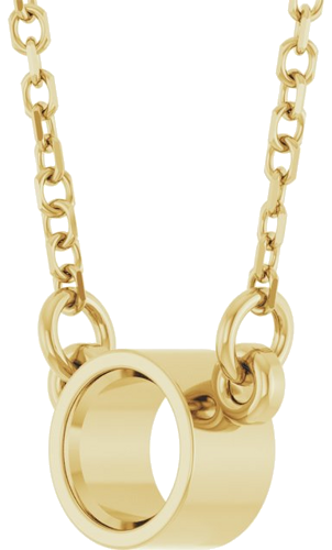 14K Yellow 4.1 mm Round Bezel-Set Solitaire 18  Necklace Mounting (2)