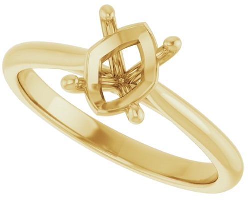 14K Yellow 8x6 mm Oval Solitaire Engagement Ring Mounting (5)
