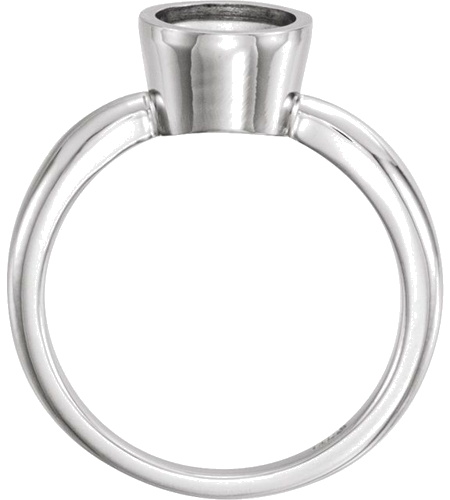 Sužadėtuvių Žiedas „Bezel-Set Solitaire“ 585 Baltojo Aukso Round 5.2mm (2)