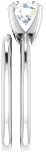 Sužadėtuvių Žiedas „Solitaire“ 585 Baltojo Aukso Round 7mm (9)